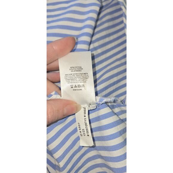 Express Womens Blue White Striped Boyfriend Portofino Buttondown Shirt Size XS - Picture 7 of 8